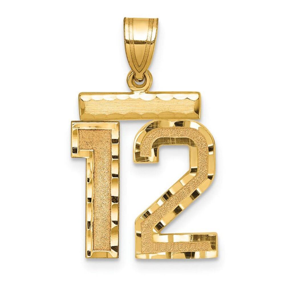 14K Yellow Gold, Varsity Collection, Medium D/C Pendant Number 12